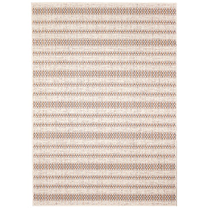 Trans-Ocean Liora Manne Avena Mosaic Stripe Casual Indoor/Outdoor Power Loomed 91% Polypropylene/9% Polyester Rug Ivory 7'10" x 9'10"