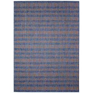 Trans-Ocean Liora Manne Avena Mosaic Stripe Casual Indoor/Outdoor Power Loomed 91% Polypropylene/9% Polyester Rug Denim 7'10" x 9'10"