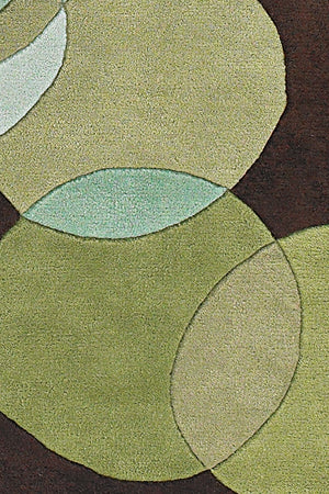 Chandra Rugs Avalisa 100% Wool Hand-Tufted Contemporary Rug Green/Brown/Blue 7'9 x 10'6