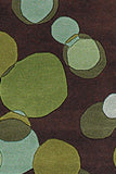 Chandra Rugs Avalisa 100% Wool Hand-Tufted Contemporary Rug Green/Brown/Blue 7'9 x 10'6