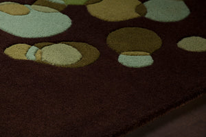 Chandra Rugs Avalisa 100% Wool Hand-Tufted Contemporary Rug Green/Brown/Blue 7'9 x 10'6