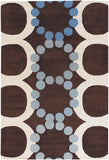 Chandra Rugs Avalisa 100% Wool Hand-Tufted Contemporary Rug Brown/White/Blue 7'9 x 10'6