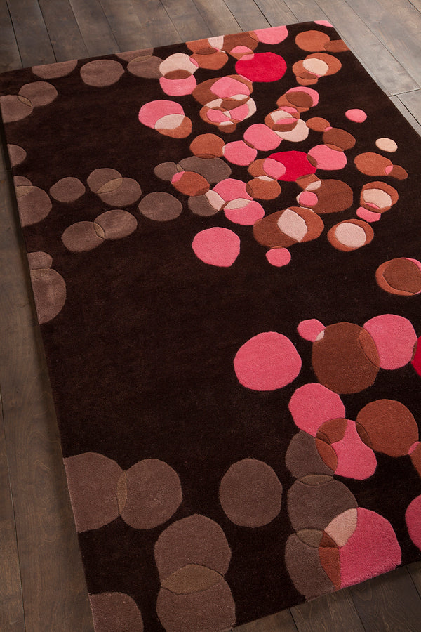 Chandra Rugs Avalisa 100% Wool Hand-Tufted Contemporary Rug Brown/Red/Pink/Taupe 7'9 x 10'6