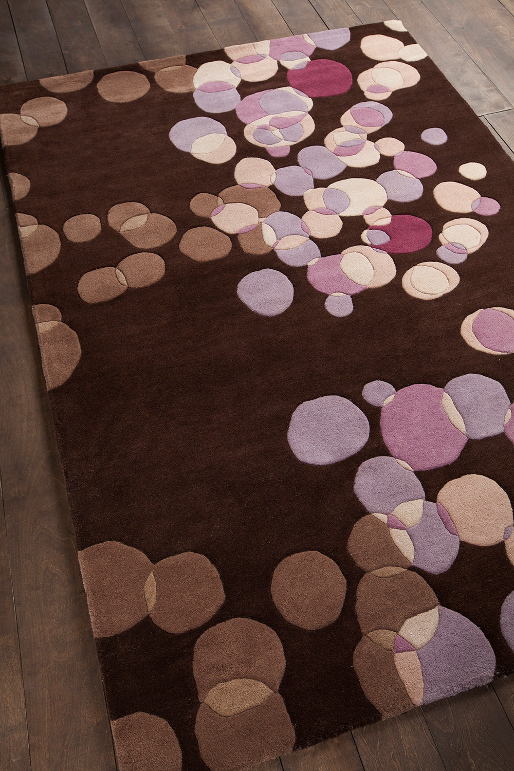 Chandra Rugs Avalisa 100% Wool Hand-Tufted Contemporary Rug Brown/Purple/Pink/Taupe 7'9 x 10'6