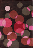 Chandra Rugs Avalisa 100% Wool Hand-Tufted Contemporary Rug Brown/Red/Pink/Taupe 7'9 x 10'6