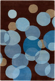 Chandra Rugs Avalisa 100% Wool Hand-Tufted Contemporary Rug Brown/Blue 7'9 x 10'6