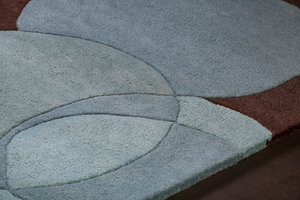 Chandra Rugs Avalisa 100% Wool Hand-Tufted Contemporary Rug Brown/Blue 7'9 x 10'6