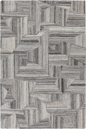 Chandra Rugs Avril 100% Polyester Hand-Tufted Contemporary Rug Grey/White 7'9 x 10'6