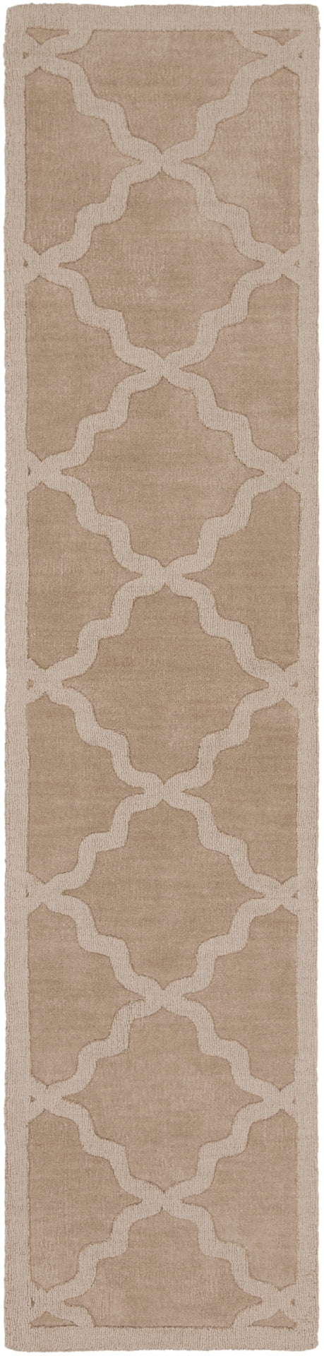 Central Park AWHP-4020 Modern Wool Rug AWHP4020-2314 Khaki 100% Wool 2'3" x 14'