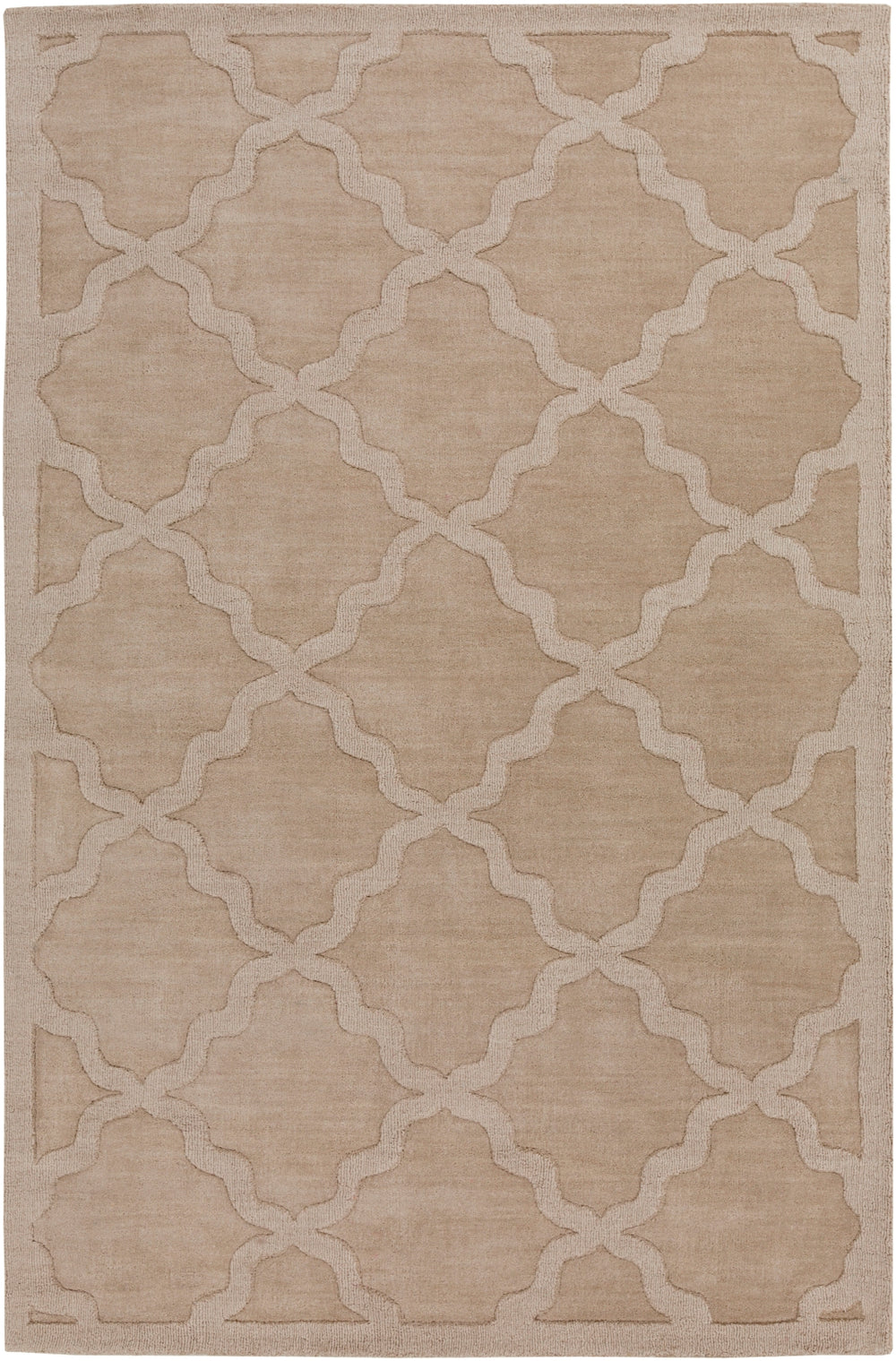 Central Park AWHP-4020 Modern Wool Rug AWHP4020-912 Khaki 100% Wool 9' x 12'