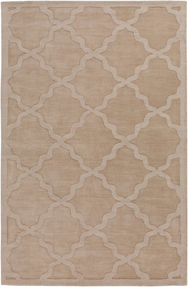 Central Park AWHP-4020 Modern Wool Rug AWHP4020-912 Khaki 100% Wool 9' x 12'