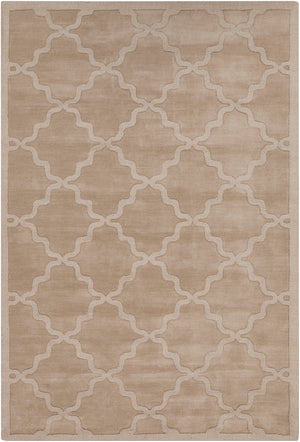 Central Park AWHP-4020 Modern Wool Rug AWHP4020-69 Khaki 100% Wool 6' x 9'