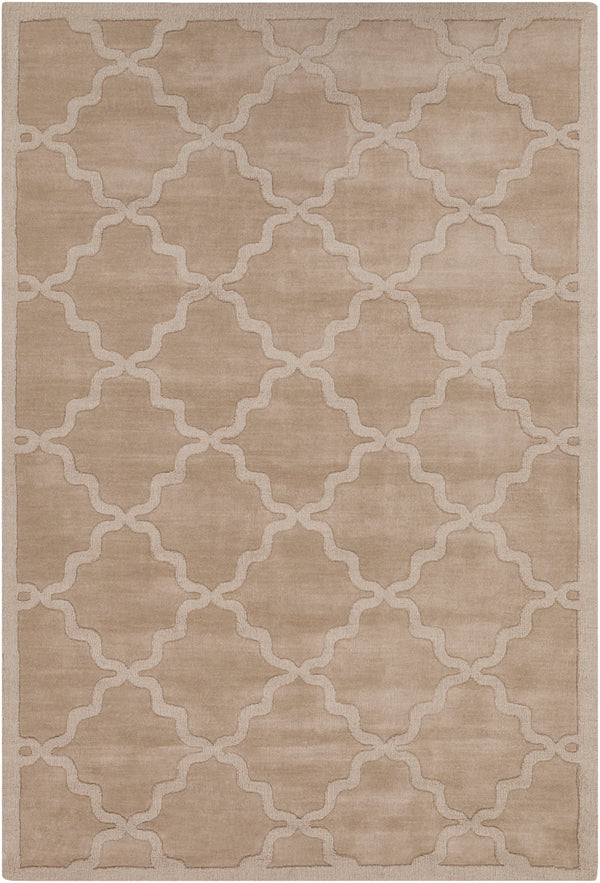 Central Park AWHP-4020 Modern Wool Rug AWHP4020-69 Khaki 100% Wool 6' x 9'