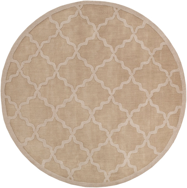 Central Park AWHP-4020 Modern Wool Rug AWHP4020-99RD Khaki 100% Wool 9'9" Round