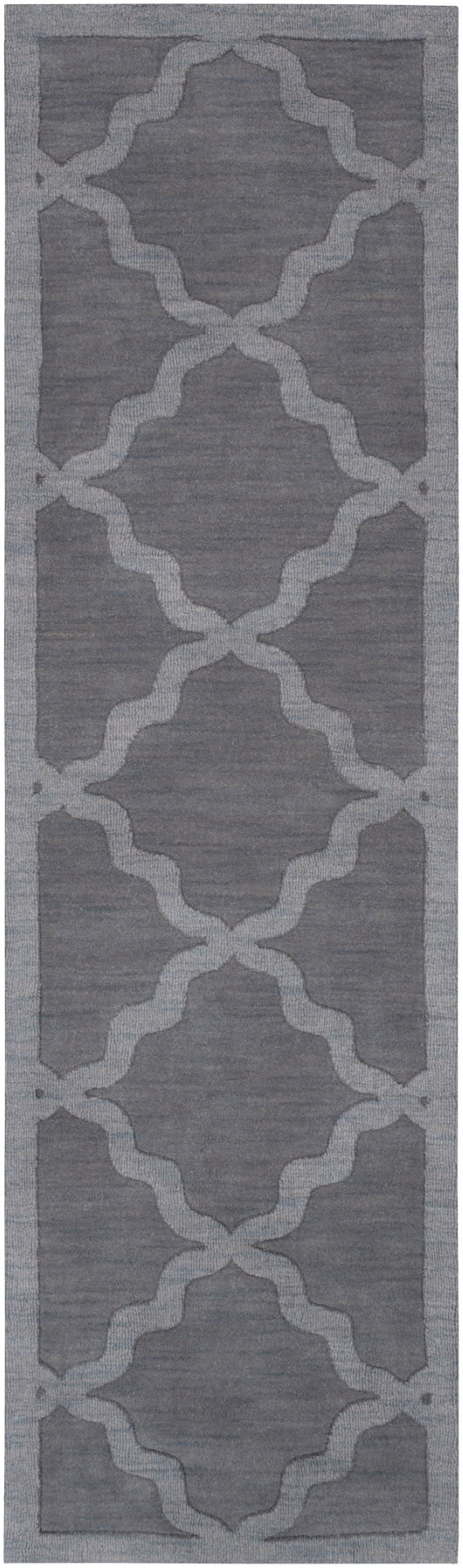 Central Park AWHP-4023 Modern Wool Rug AWHP4023-238 Medium Gray 100% Wool 2'3" x 8'