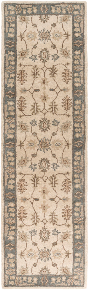 Middleton AWHR-2050 Traditional Wool Rug AWHR2050-238 Khaki, Teal, Tan, Dark Brown, Seafoam 100% Wool 2'3" x 8'