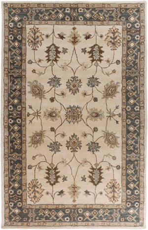 Middleton AWHR-2050 Traditional Wool Rug AWHR2050-913 Khaki, Teal, Tan, Dark Brown, Seafoam 100% Wool 9' x 13'