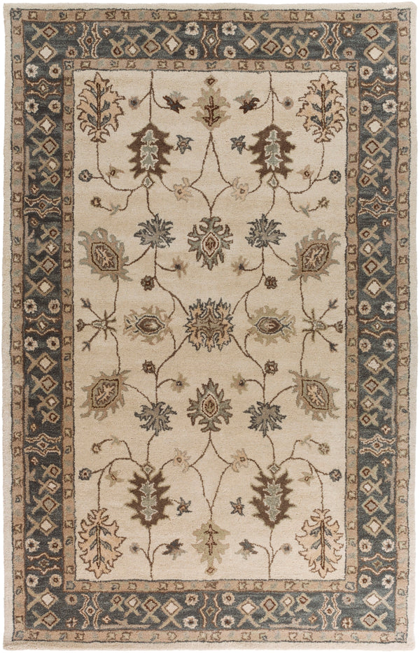 Middleton AWHR-2050 Traditional Wool Rug AWHR2050-913 Khaki, Teal, Tan, Dark Brown, Seafoam 100% Wool 9' x 13'