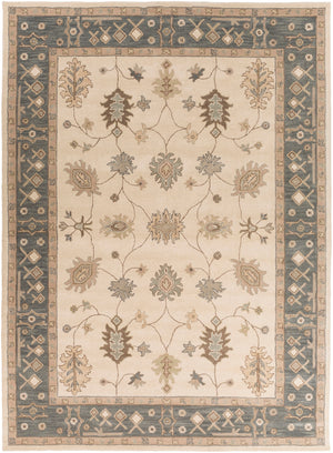 Middleton AWHR-2050 Traditional Wool Rug AWHR2050-811 Khaki, Teal, Tan, Dark Brown, Seafoam 100% Wool 8' x 11'