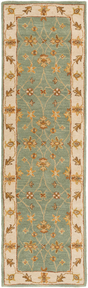 Middleton AWHR-2058 Traditional Wool Rug AWHR2058-238 Dark Green, Grass Green, Khaki, Clay, Camel, Moss, Sage 100% Wool 2'3" x 8'