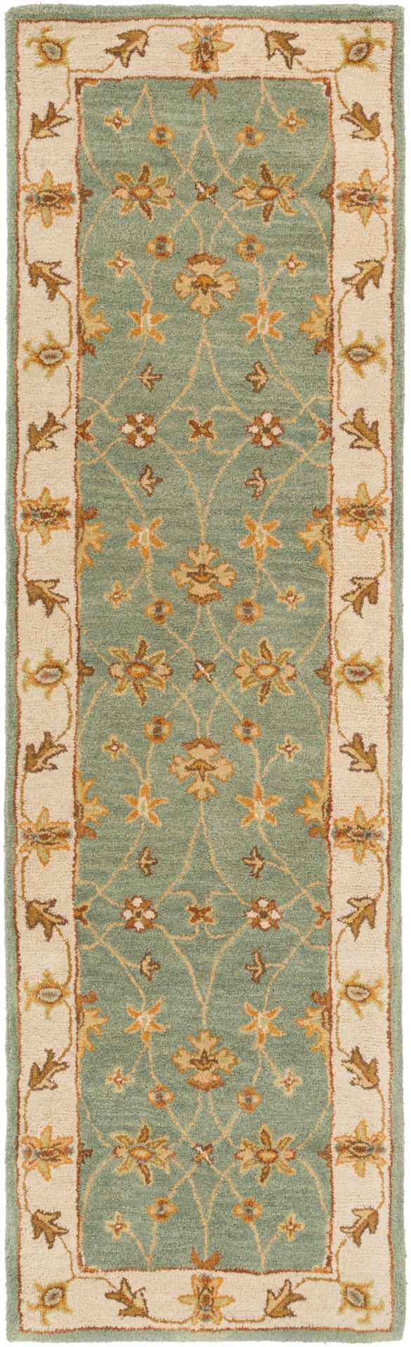 Middleton AWHR-2058 Traditional Wool Rug AWHR2058-238 Dark Green, Grass Green, Khaki, Clay, Camel, Moss, Sage 100% Wool 2'3" x 8'