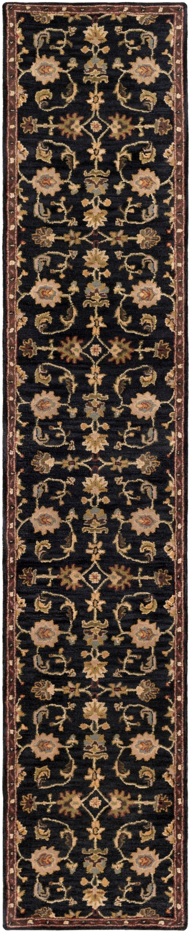 Middleton AWMD-1000 Traditional Wool Rug AWMD1000-2314 Navy, Dark Green, Light Gray, Dark Brown, Garnet 100% Wool 2'3" x 14'