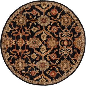 Middleton AWMD-2073 Traditional Wool Rug AWMD2073-6RD Black, Rust, Olive, Camel, Tan, Sage 100% Wool 6' Round