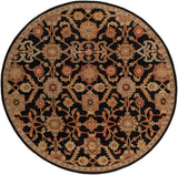 Middleton AWMD-2073 Traditional Wool Rug AWMD2073-8RD Black, Rust, Olive, Camel, Tan, Sage 100% Wool 8' Round