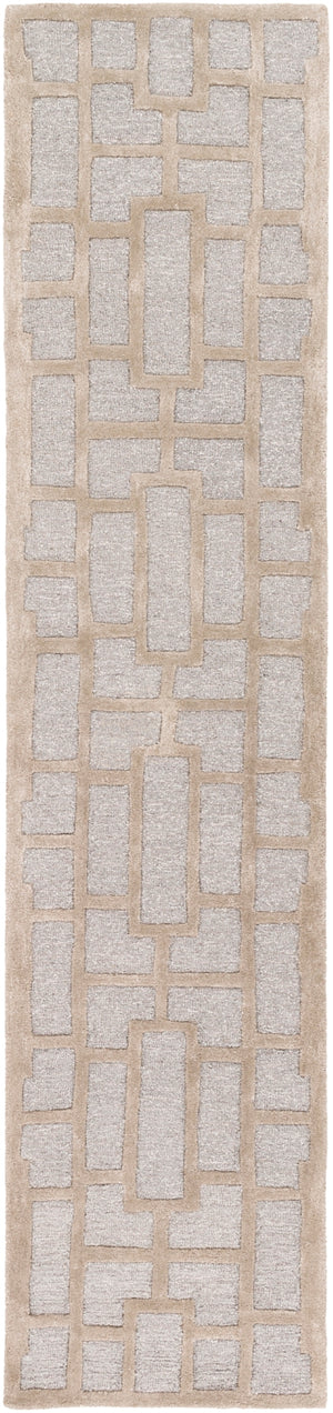Arise AWRS-2141 Modern Wool, Viscose Rug AWRS2141-2314 Light Gray, Khaki 70% Wool, 30% Viscose 2'3" x 14'