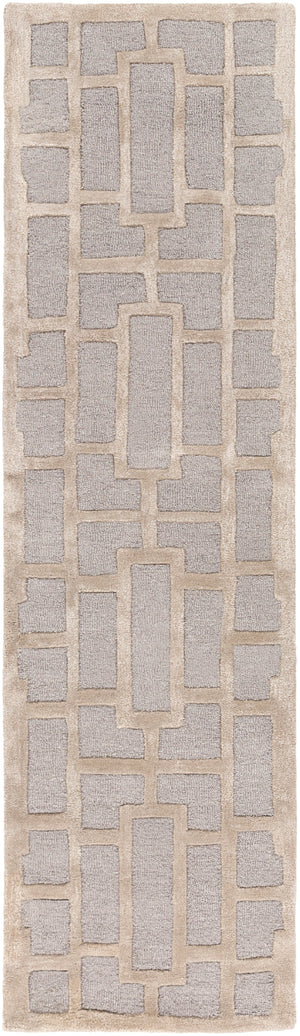 Arise AWRS-2141 Modern Wool, Viscose Rug AWRS2141-238 Light Gray, Khaki 70% Wool, 30% Viscose 2'3" x 8'