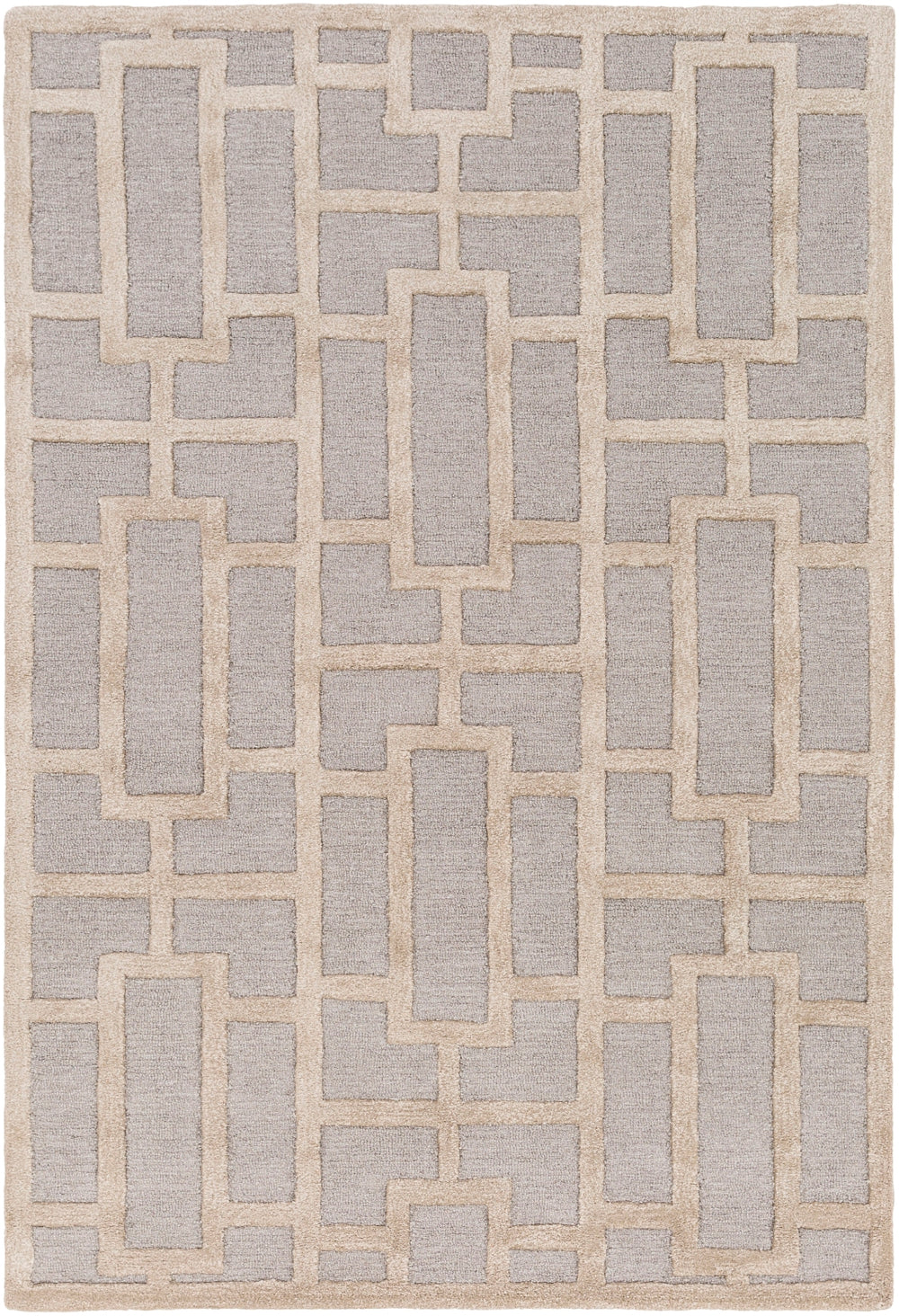 Arise AWRS-2141 Modern Wool, Viscose Rug AWRS2141-913 Light Gray, Khaki 70% Wool, 30% Viscose 9' x 13'