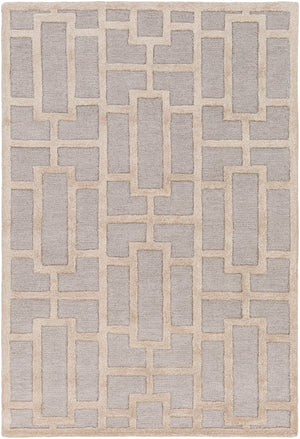 Arise AWRS-2141 Modern Wool, Viscose Rug AWRS2141-913 Light Gray, Khaki 70% Wool, 30% Viscose 9' x 13'