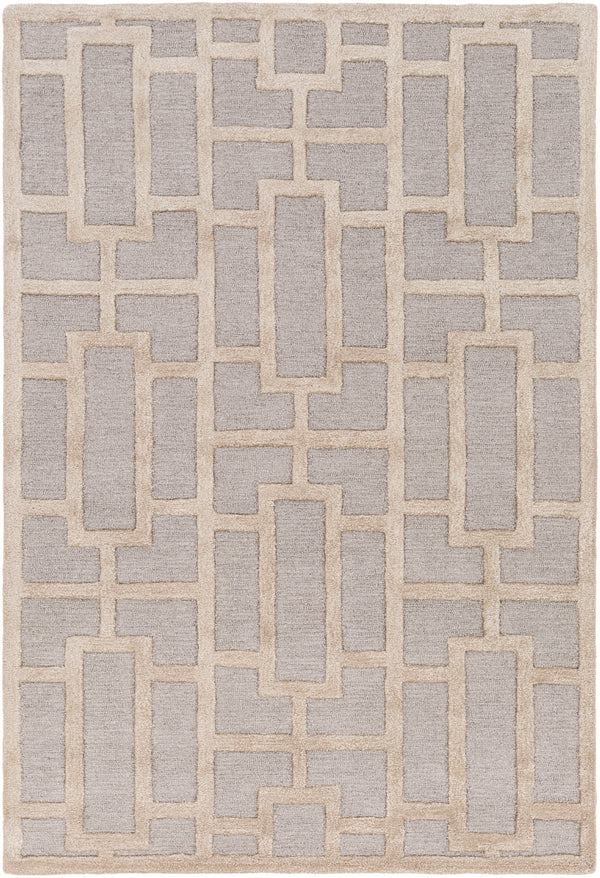 Arise AWRS-2141 Modern Wool, Viscose Rug AWRS2141-913 Light Gray, Khaki 70% Wool, 30% Viscose 9' x 13'