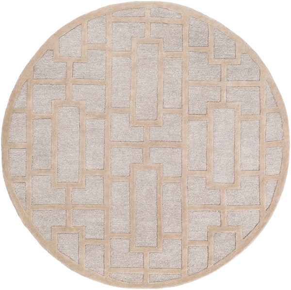 Arise AWRS-2141 Modern Wool, Viscose Rug AWRS2141-6RD Light Gray, Khaki 70% Wool, 30% Viscose 6' Round