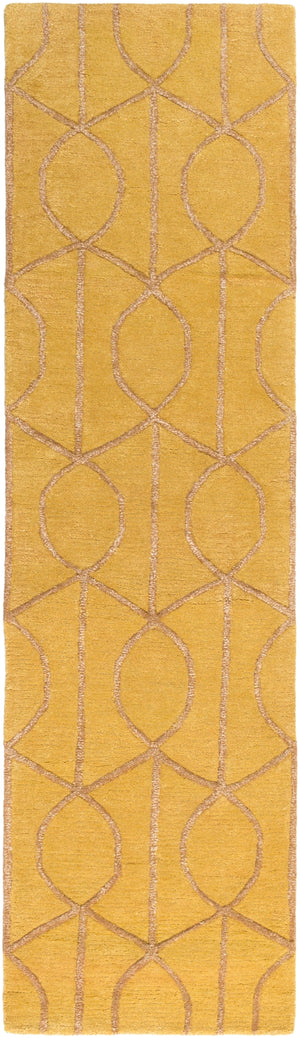 Urban AWUB-2164 Modern Wool, Viscose Rug AWUB2164-238 Mustard, Camel 70% Wool, 30% Viscose 2'3" x 8'