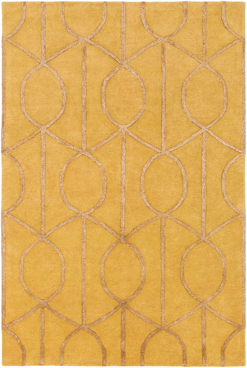 Urban AWUB-2164 Modern Wool, Viscose Rug AWUB2164-913 Mustard, Camel 70% Wool, 30% Viscose 9' x 13'