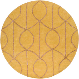 Urban AWUB-2164 Modern Wool, Viscose Rug AWUB2164-6RD Mustard, Camel 70% Wool, 30% Viscose 6' Round