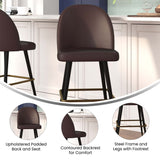 English Elm EE1118 Modern Commercial Grade Leather Barstool Brown LeatherSoft EEV-10949