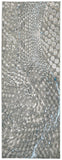 Azure Abstract Feather Rug, Teal/Gray/Silver, 2ft - 10in x 7ft - 10in, Runner