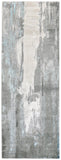 Azure Modern Metallic Watercolor, Teal/Silver/Beige, 2ft-10in x 7ft-10in, Runner