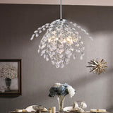 Bethel Chrome Chandelier in Metal & Crystal