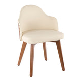 Ahoy Mid-Century Chair in Walnut and Cream Faux Leather by LumiSource