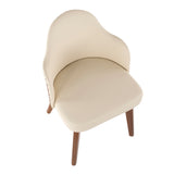 Ahoy Mid-Century Chair in Walnut and Cream Faux Leather by LumiSource