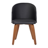 Ahoy Mid-Century Modern Side Chair in Walnut Bamboo and Black Faux Leather by LumiSource