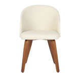 Ahoy Mid-Century Modern Side Chair in Walnut Bamboo and Cream Faux Leather by LumiSource