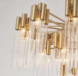 Bethel Gold Chandelier in Metal & Glass