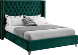 Aiden Velvet / Engineered Wood / Metal / Foam Contemporary Green Velvet Full Bed - 66" W x 81" D x 56" H