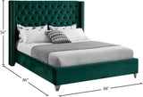 Aiden Velvet / Engineered Wood / Metal / Foam Contemporary Green Velvet King Bed - 88" W x 86" D x 56" H