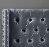 Aiden Velvet / Engineered Wood / Metal / Foam Contemporary Grey Velvet King Bed - 88" W x 86" D x 56" H