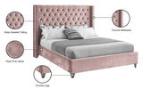 Aiden Velvet / Engineered Wood / Metal / Foam Contemporary Pink Velvet Full Bed - 66" W x 81" D x 56" H